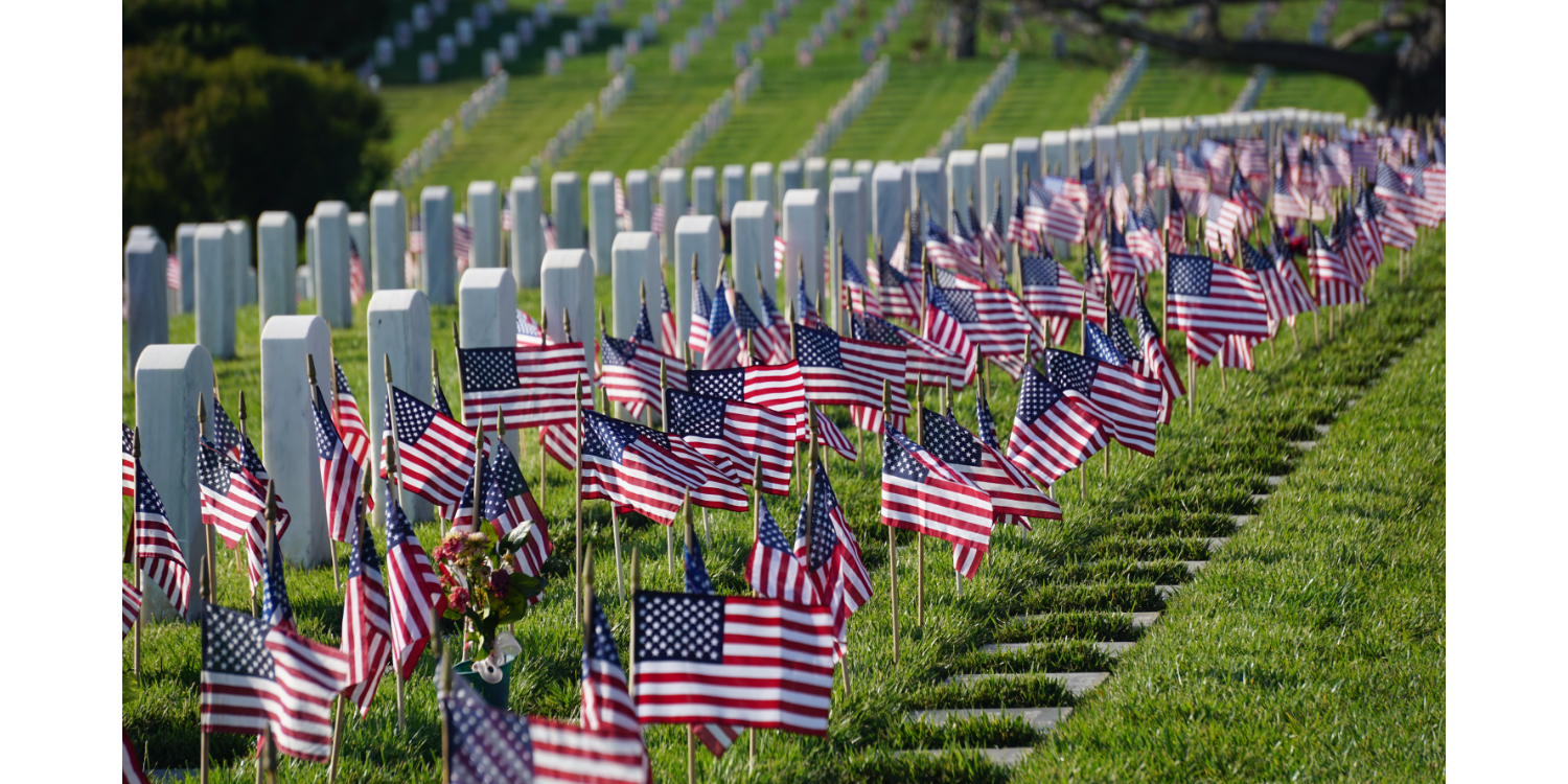 Grave Markers with Flags